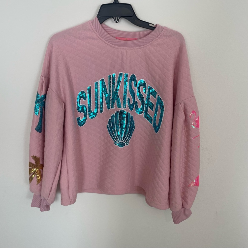 Simply Southern Pink “Sunkissed” Sequin Sweatshirt
